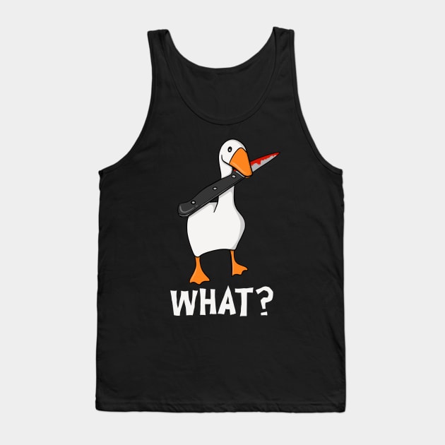 What? Murder Goose Funny Murderino True Crime Farm Animal Illustration Tank Top by JessieJune